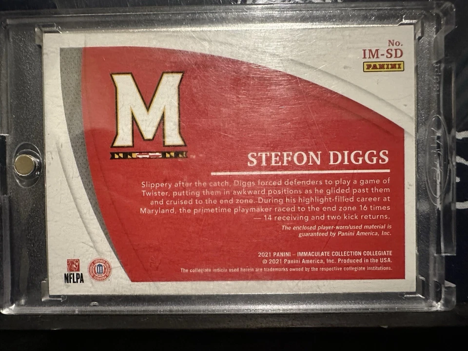 2021 Immaculate Collegiate Stefon Diggs Jumbo Patch /5 - Image 2 of 3