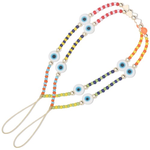 2 szt. Łańcuszek do telefonu komórkowego Evil Eye Koraliki Smycz Pasek komórkowy Charms - Zdjęcie 2 z 12