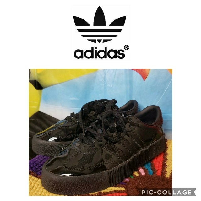 adidas sambarose black patent