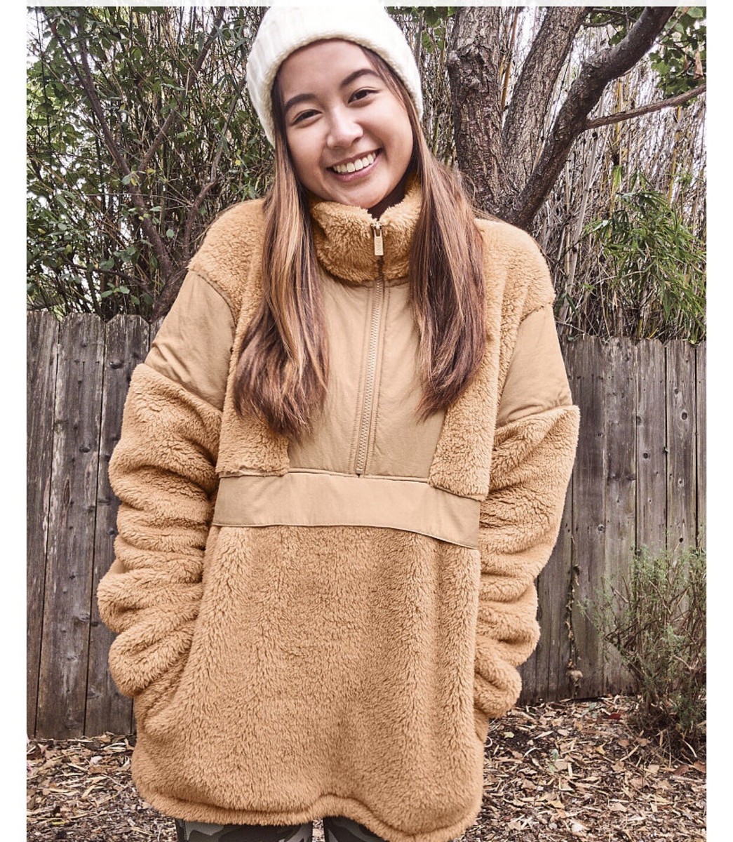 UGG - Maeve - Veste en sherpa à fermeture éclair - Châtaigne