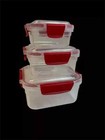 Food Storage Container box with Lid - Multiple Colour and Capacity - 3 Pcs Set