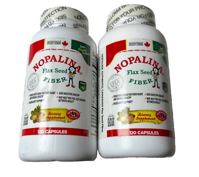 2 Nopalina Flax Seed Fiber Dietary Supplement 240 caps total