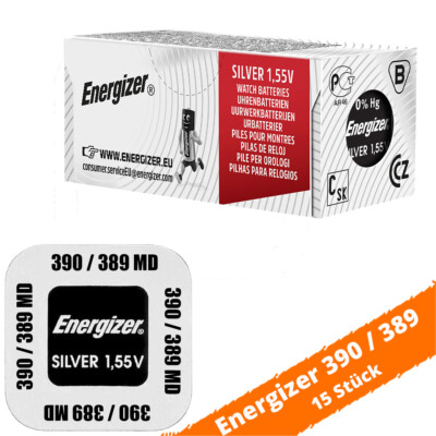 15 x Energizer 390 / 389 Uhrenbatterie 1,55V SR1130 SR54 Knopfzelle Silberoxid