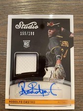 2022 Panini Chronicles #SMS-RC Rodolfo Castro Black Material Auto #/199