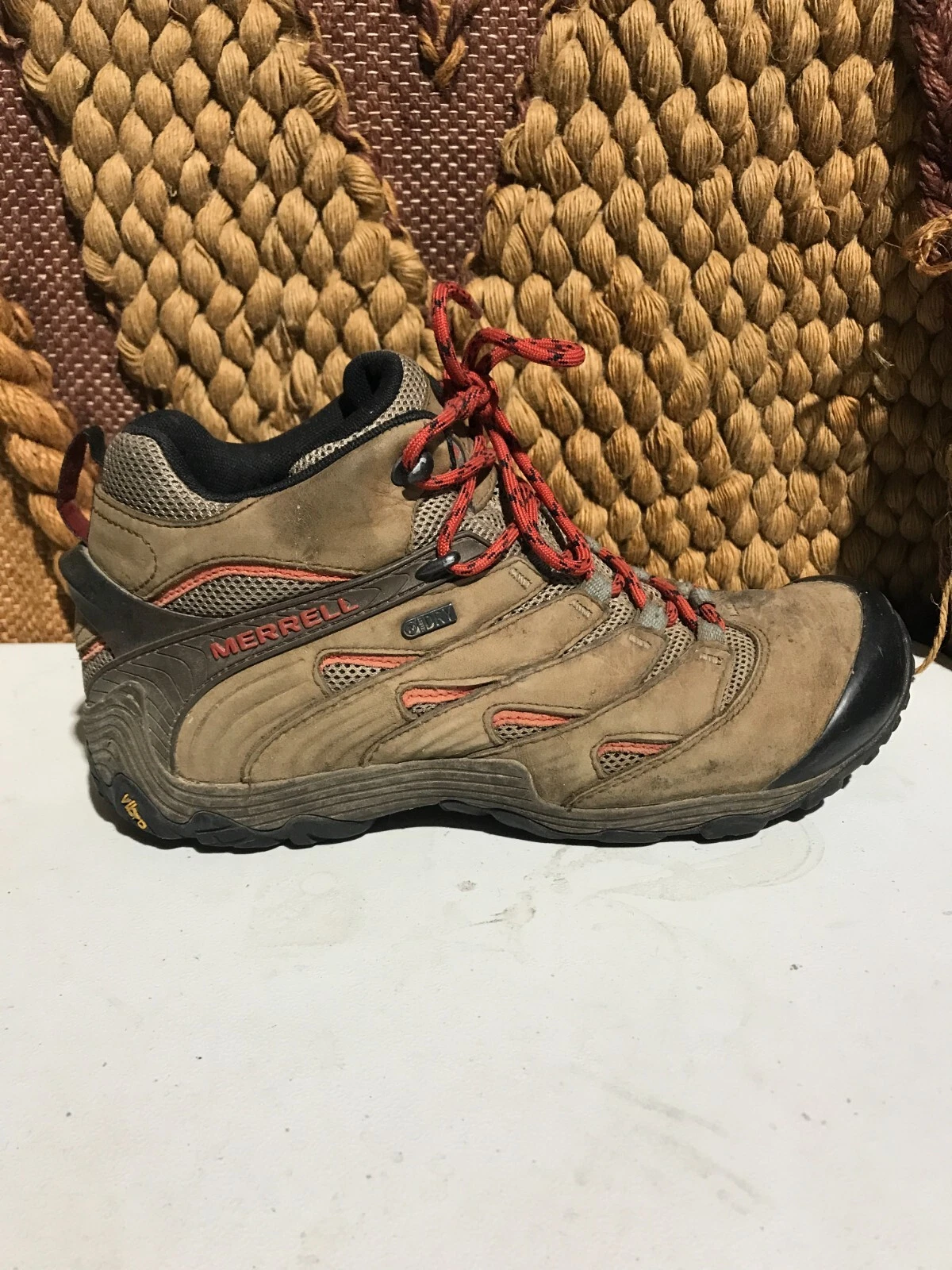 Merrell Moab Earth Brown Leather Men's Hiking Boots Size 10.5 Active Outdoors