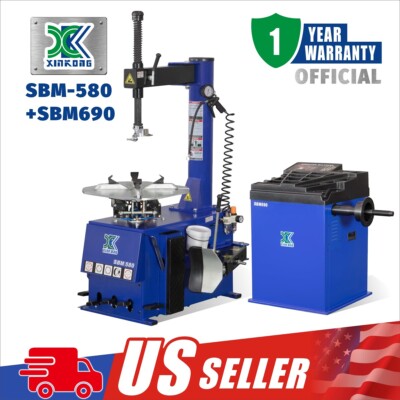 XK 580 690 Tire Changer Wheel Balancer Machine Combo Tire Repair Tools 2.0 HP