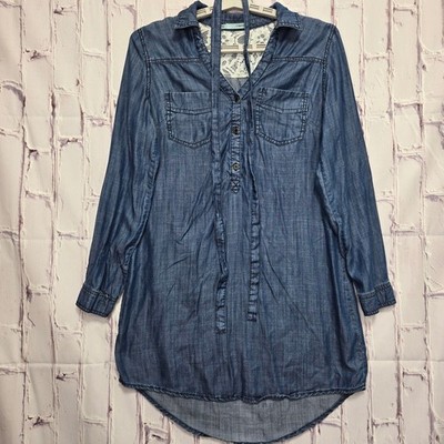 denim dress maurices Maurices Plus Size Women's Bare Button Front Blue Denim Midi Dress Size 2X