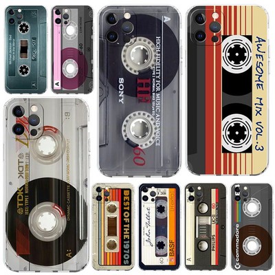 Vintage Cassette Tape Clear Handyhülle für iPhone 14 13 12 11 Pro Max