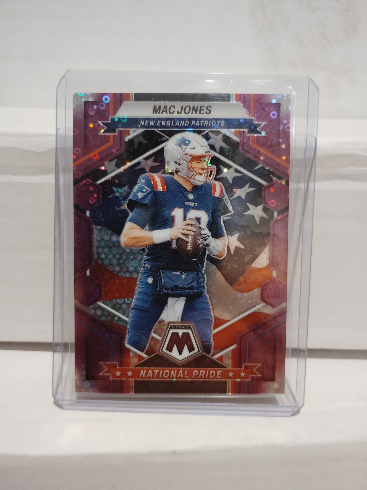 MAC JONES 2023 Mosaic No Huddle PURPLE MOSAIC Prizm /50 #261 Patriots