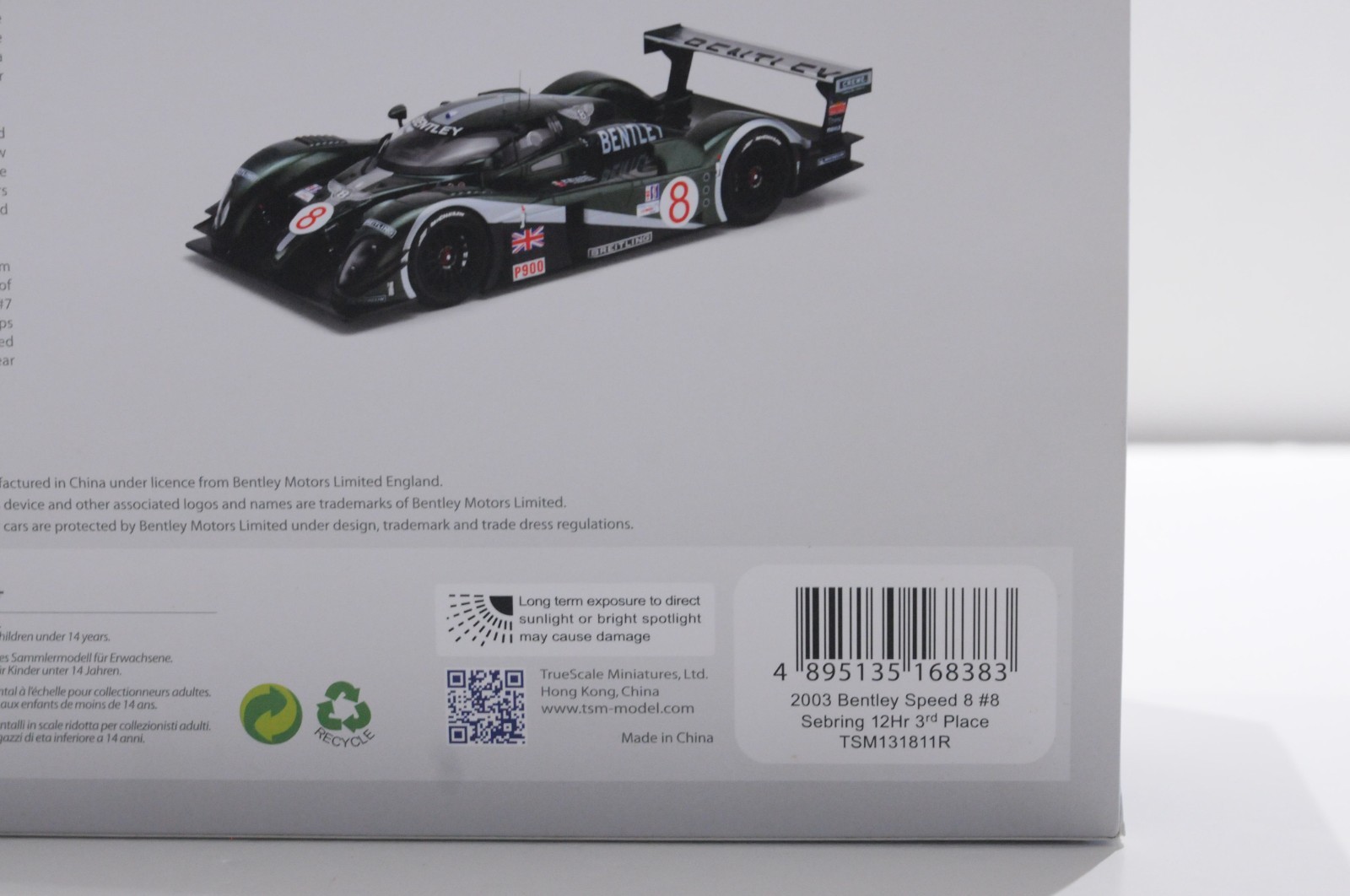 TSM MODEL 2003 BENTLEY SPEED 8 SEBRING 12-H 3RD PLACE #8 SCALE 1:18