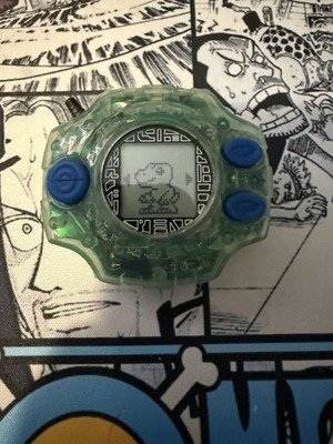 Working 1999 Bandai Japan Digimon Digivice Version 2 Clear Green W/ Stand