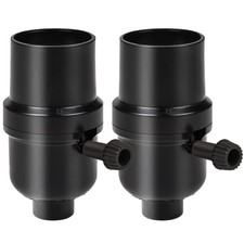 2 Pack 3-Way Lamp Socket Replacement E26 Base UL Listed Turn Knob Low-Med-High