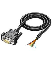 DB9 Serial Extension Cable 9 pin Male Connector to Bare Wire, D-SUB 9-Pin RS232
