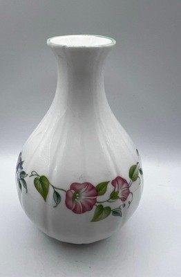Royal Worcester English Garden Bulb Shape Porcelain Flower Vase Floral Antique