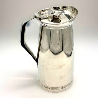 VTG Mid-Century 18-8 Stainless Steel Insulated Pitcher Ice Guard EUC LN 1970's