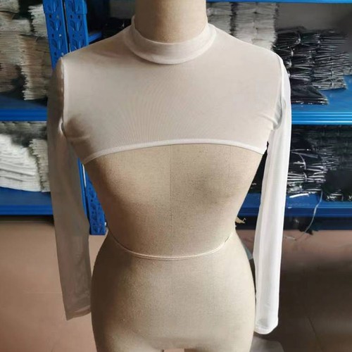 Trendy Women's Ultrathin Long Sleeves Mesh Transparent Crop Tops Blouse Tshirt - Picture 7 of 20
