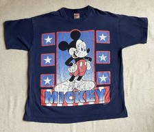 Vintage Disney Mickey Unlimited XL Single Stitch T-shirt Navy