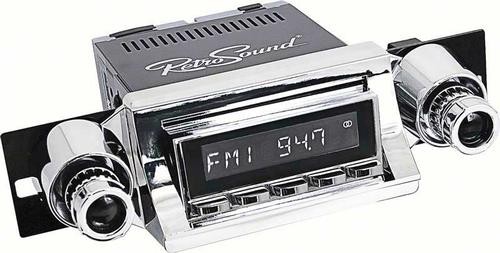 1957 Chevy Fullsize Long Beach Radio w/SiriusXM - Chrome Radio, Buttons, Bezel &