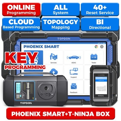 TOPDON Phoenix Smart J2534 Scan Tool & T-Ninja Box Bundle IMMO Key Programmer