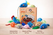 20PCS Cat Toys Variety Pack with Catnip Mice, Balls  Springs