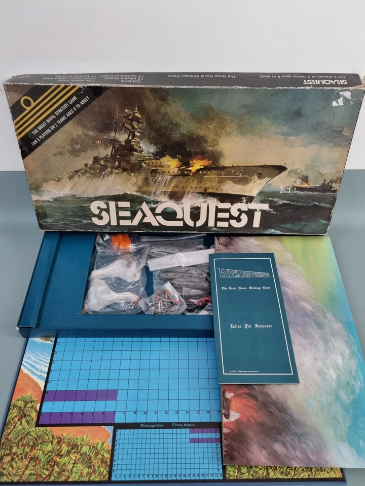 RARE Complete 1975 Vintage Seaquest Battleship Naval War Board Game 70s Toy - Image 2 of 4