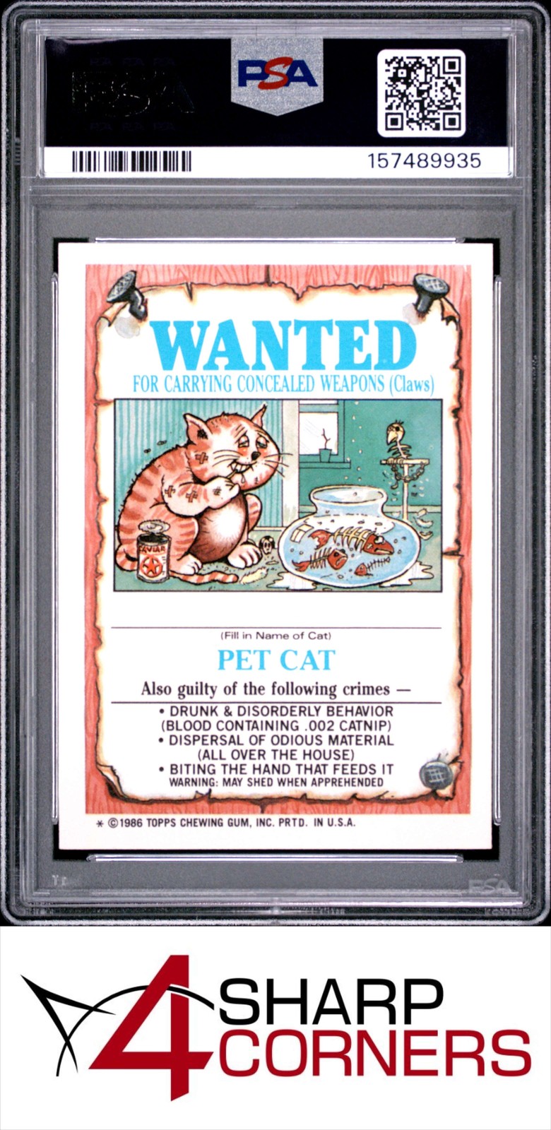1986 GARBAGE PAIL KIDS STICKERS #158a MELTIN' ELTON SERIES 4 PSA 10 view 2