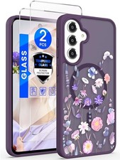 Floral Phone Case for Samsung Galaxy S25 FE with 2X Screen Protector, Matte Cove