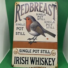 Redbreast Irish Pot Still Irish Whiskey- Vintage Metal Bar Sign