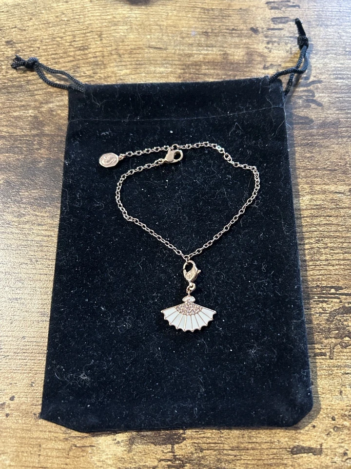 Brazalete con dije de cadena enchapado en oro rosa de Swarowith Swarovski Fan Charm Foto 4 de 4