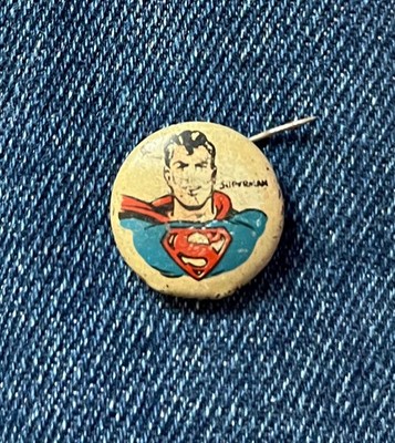 1945-47 Kellogg's Pep Cereal Comic Character Superman 13/16'' Litho