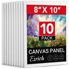 Canvas Boards for Painting, 10 Pack Canvases for Painting 8x10 Cotton Primed ...