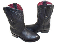 MONTANA 1938 SERIES BLACK WESTERN ROUND TOE GENUINE COWHIDE BOOT MEN 6 EE