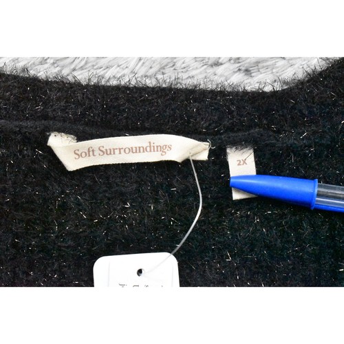 NEU weiche Umrandung Übergröße 2X schwarz Pullover Pulli Rundhals Langarm - Bild 7 von 9