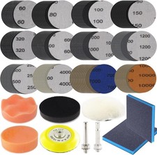120pcs Sand Paper 3 inch Polishing Pads for Drill 60-10000 Grit Wet Dry Sandpap