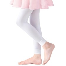 Footless Ballet Tights Girls Dance Tights School Girls 5-8 Years 1 Pack, White