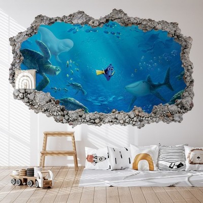 Findet Dorie Nemo Disney 3D Smash Wandbild Aufkleber Sticker Kinderzimmer 120 cm B x 80