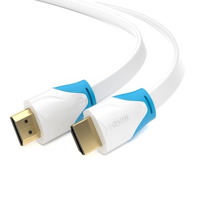3m HDMI 2.0 Kabel Flach Weiß von JAMEGA | High-Speed 4K U-HD 2160p HDR 3D ARC
