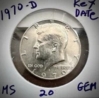 1970-D KENNEDY HALF DOLLAR **KEY DATE**  GEM BU+ MS+ FROM D MINT SET