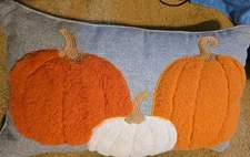 Martha Stewart Faux Fur Pumpkin Decorative Pillow