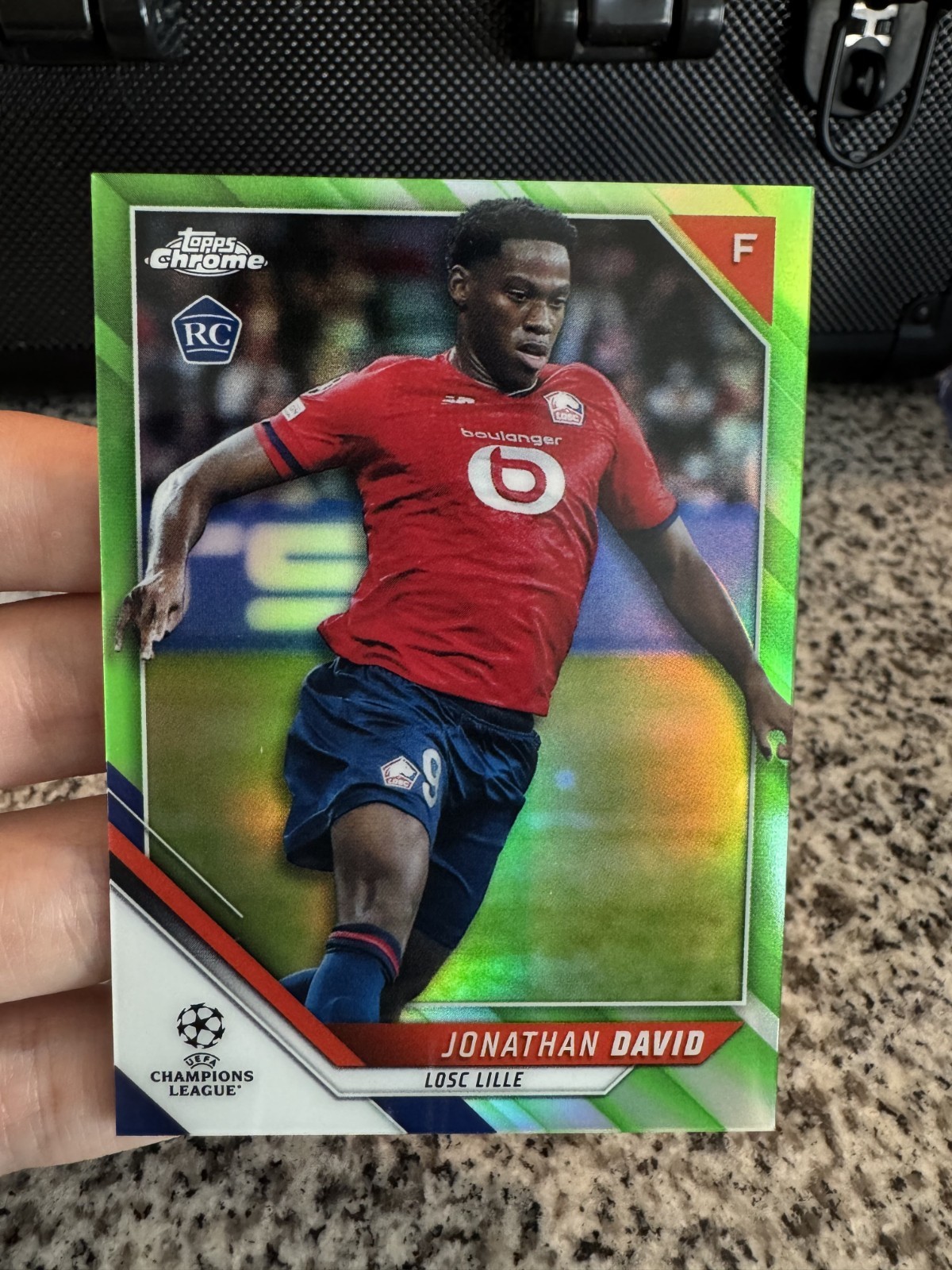 2021-22 Topps Chrome UEFA JONATHAN DAVID #191 Green Refractor /99 RC *See pic*