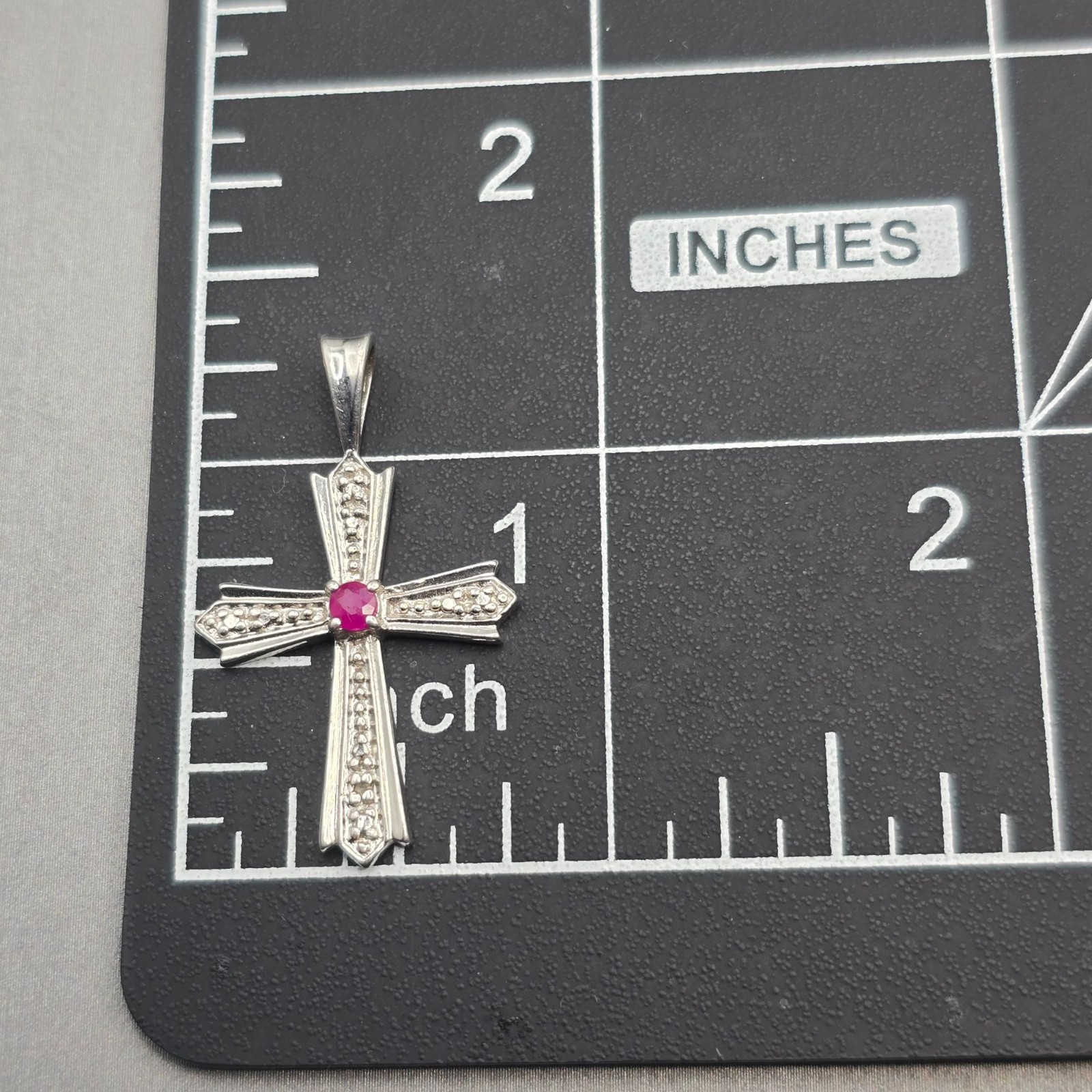 Ross-Simons Sterling Silver Ruby Cross Pendant 1.… - image 8