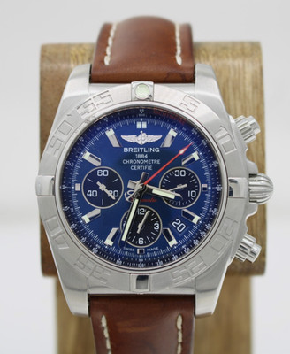 Breitling Chronomat Automatic Chronograph 44mm Blue Dial Men's Watch AB0110