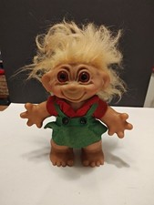 Vintage 1960's THOMAS DAM TROLL GIRL DANMARK 8" Cute Red / Green