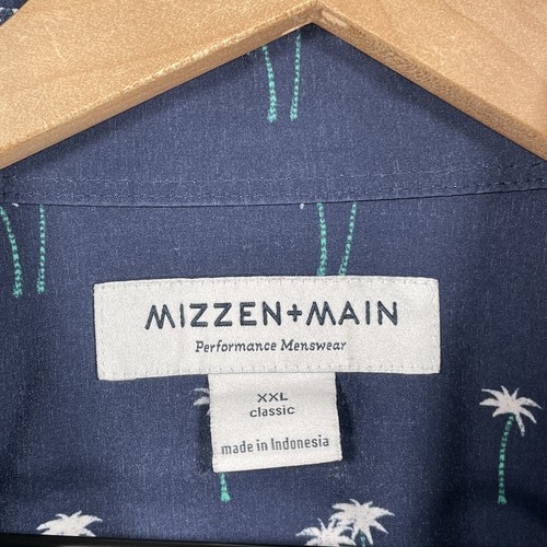 Mizzen Main Shirt XXL Classic Blue AOP Stretch Performance Button Up - Picture 4 of 7