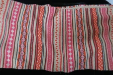 Land's End Pink and tan sweater scarf with button detail