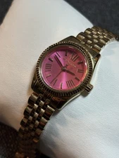 Michael Kors Petite Pink Dial Rose Gold Stainless Women's Watch MK3285 New Bat