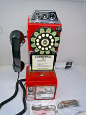 Crosley CR56-RE 1950s Style Payphone Retro Telephone & Coin Bank - KEY NOS
