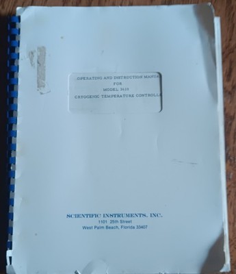 3610 scientific instruments cryogenic controller manual with schematics technica