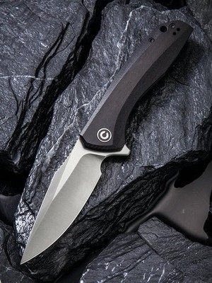 CIVIVI BAAKLASH FLIPPER KNIFE LINERLOCK BLACK EBONY WOOD 9Cr18MoV SS C801E