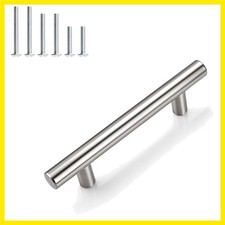 30 Pack Brushed Nickel Cabinet Pulls 3 inch Hole Centers Euro Style T Bar Cab...